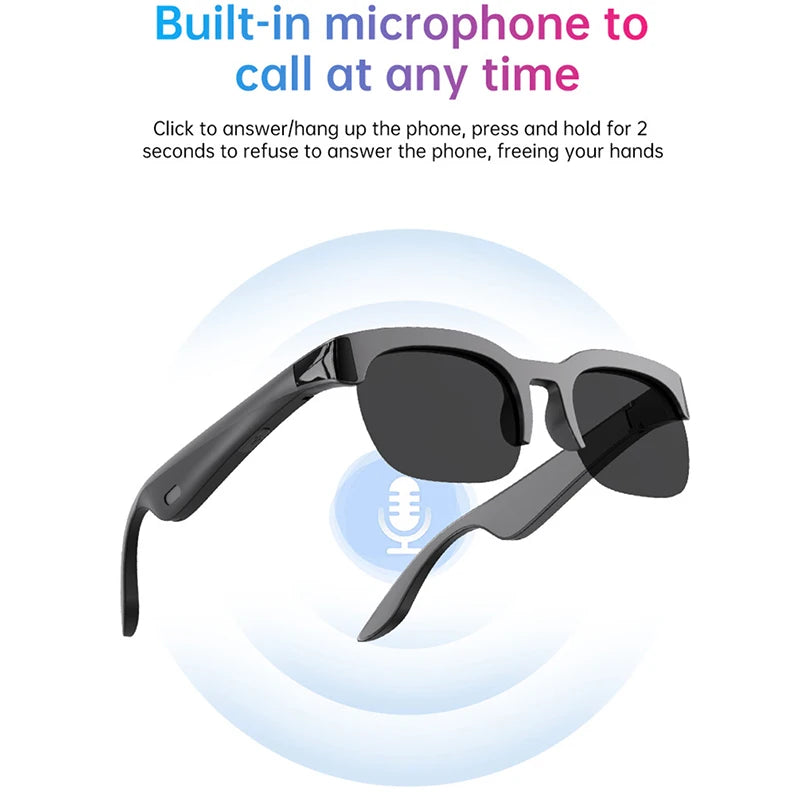 Built-in microphone in LinguaLens audio sunglasses